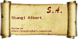 Stangl Albert névjegykártya